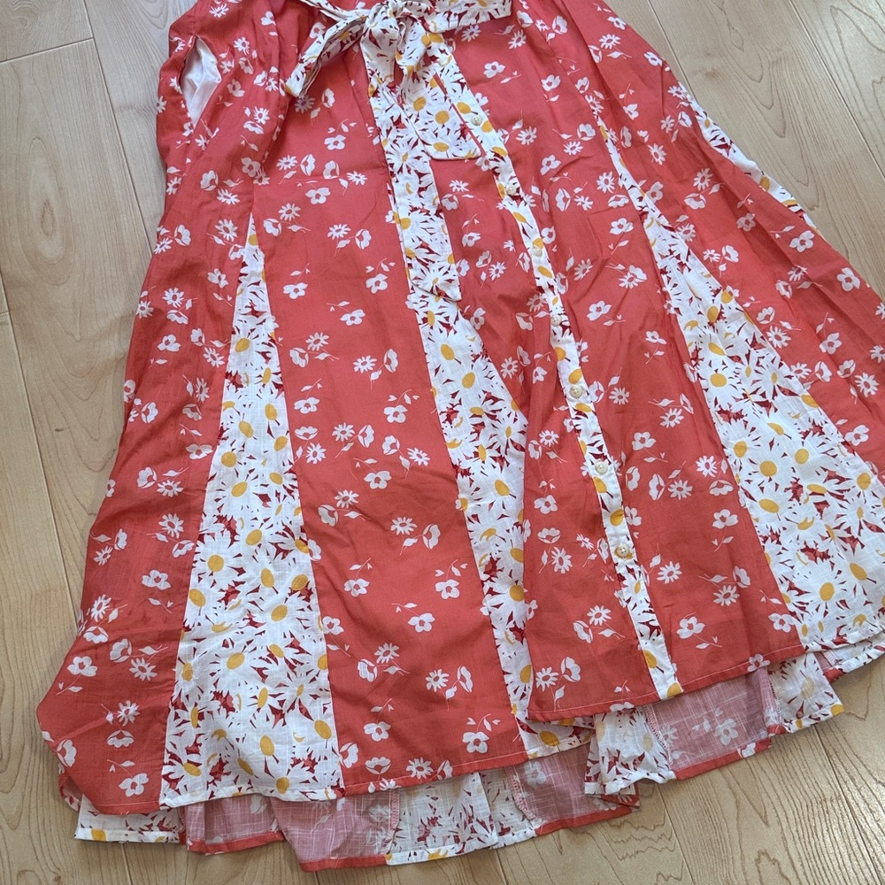 Anthropologie MAEVE HALTER OPEN-BACK GODET MIDI SHIRT DRESS Orange NWT Size S - Picture 6 of 6